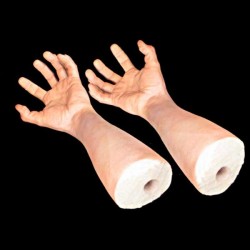 CURLED FINGER MALE HANDS-PAIR-FRESH FINISH
