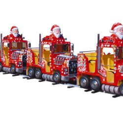 TRENINO COMPOSTO DA 4 CAMION AMERICANO 9000 CON BABBO NATALE